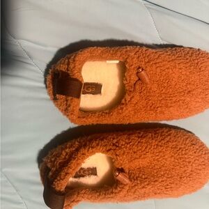 UGG Brown Fuzzy Slippers - plushy shearling